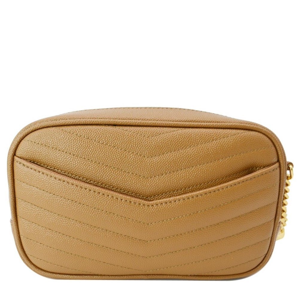YVES SAINT LAURENT  Mini Lou Grain De Poudre Camera Crossbody Bag Dark Natural - Picture 4 of 11